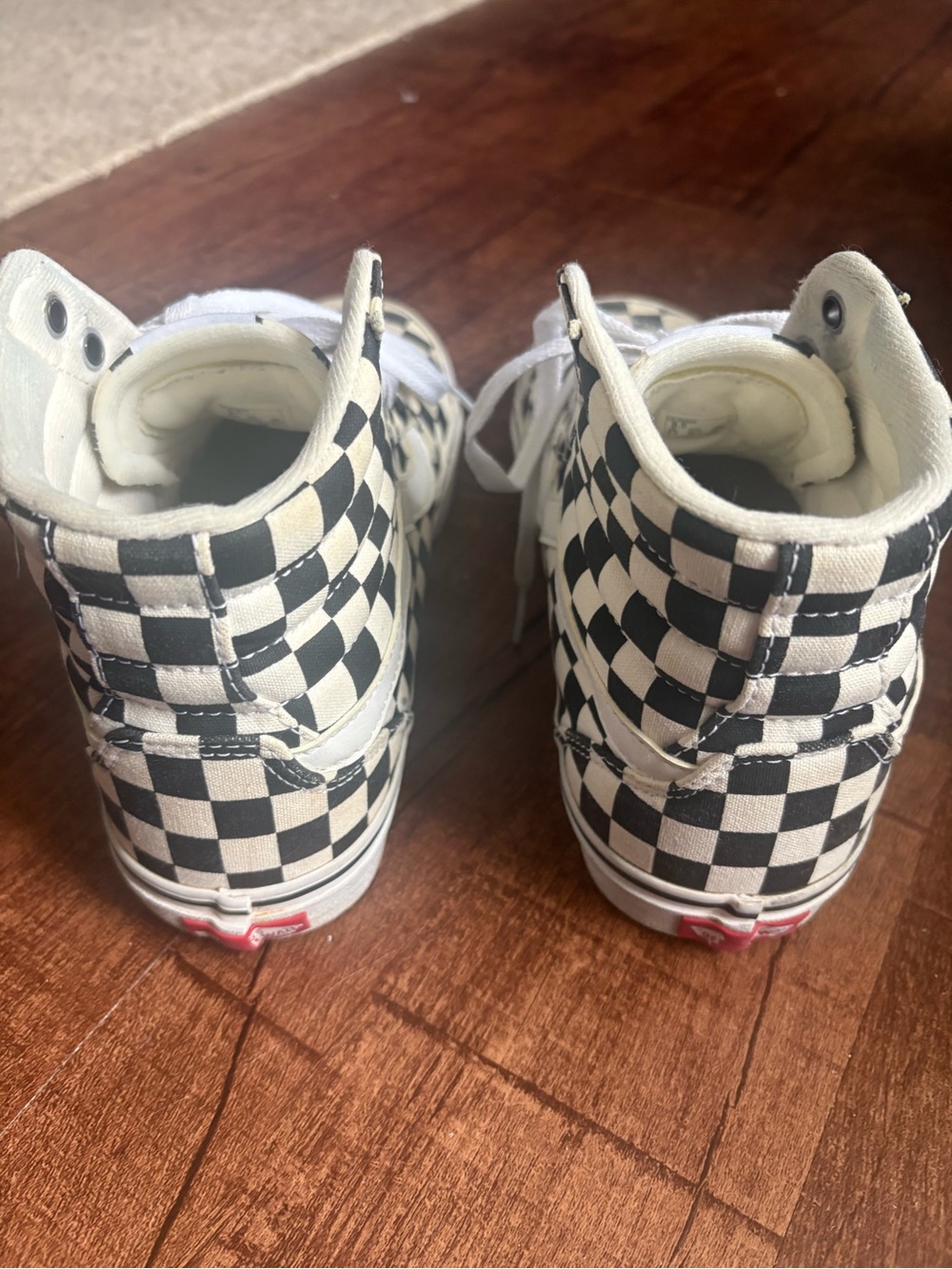 Vans Women’s Sz 8.5 Sk8-Hi Tapered Checkerboard high-top sneakers NEED CLEANING - Picture 5 of 10